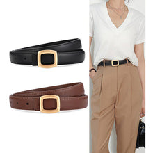 Load image into Gallery viewer, Women Genuine Leather Belt Simple Elegant Style Versatile Black Jeans Belt Daily Fashion Accessories