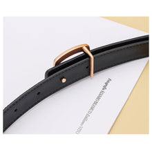 Load image into Gallery viewer, Women Genuine Leather Belt Simple Elegant Style Versatile Black Jeans Belt Daily Fashion Accessories