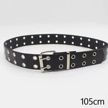 Load image into Gallery viewer, Punk Rock Rivet Studded Belt Adjustable Hollow Decoration Black Fashion Women Waist Belt Accessories