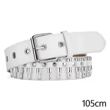 Load image into Gallery viewer, Punk Rock Rivet Studded Belt Adjustable Hollow Decoration Black Fashion Women Waist Belt Accessories