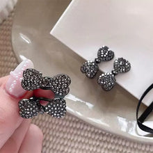 Load image into Gallery viewer, Mini Grey Rhinestone Bow Hair Clip Luxury Duckbill Side Clip Women Fashion Bangs Broken Hair Clip Accessories