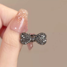 Load image into Gallery viewer, Mini Grey Rhinestone Bow Hair Clip Luxury Duckbill Side Clip Women Fashion Bangs Broken Hair Clip Accessories