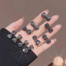 Load image into Gallery viewer, Mini Grey Rhinestone Bow Hair Clip Luxury Duckbill Side Clip Women Fashion Bangs Broken Hair Clip Accessories