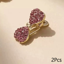 Load image into Gallery viewer, Mini Grey Rhinestone Bow Hair Clip Luxury Duckbill Side Clip Women Fashion Bangs Broken Hair Clip Accessories