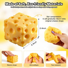 Load image into Gallery viewer, Soft 6/7/10cm Cheese Slow Rise Squishy Moldable Stress Relief Toy for Adults & Kids Non-Stick Mochi Fidget Office Desk Anxiety Gadget