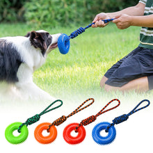 Load image into Gallery viewer, TPR Spiky Ring Dog Toy Squeaky Chew Toy for Large Breed Dogs Durable Teeth Cleaning Massage Toy Heavy Duty Interactive Puppy Biting Ring