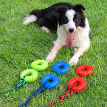 Load image into Gallery viewer, TPR Spiky Ring Dog Toy Squeaky Chew Toy for Large Breed Dogs Durable Teeth Cleaning Massage Toy Heavy Duty Interactive Puppy Biting Ring