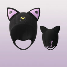 Load image into Gallery viewer, 3mm Neoprene Cat Ears Swimming Cap Diving Hood Waterproof Women Wetsuit Hat For Snorkeling Surfing Water Sports Swimming Supplies
