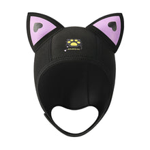 Load image into Gallery viewer, 3mm Neoprene Cat Ears Swimming Cap Diving Hood Waterproof Women Wetsuit Hat For Snorkeling Surfing Water Sports Swimming Supplies