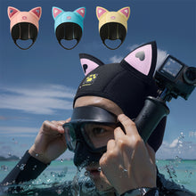 Load image into Gallery viewer, 3mm Neoprene Cat Ears Swimming Cap Diving Hood Waterproof Women Wetsuit Hat For Snorkeling Surfing Water Sports Swimming Supplies