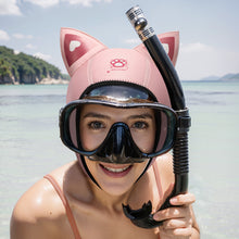 Load image into Gallery viewer, 3mm Neoprene Cat Ears Swimming Cap Diving Hood Waterproof Women Wetsuit Hat For Snorkeling Surfing Water Sports Swimming Supplies