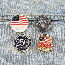 Load image into Gallery viewer, US 250th Anniversary Alloy Brooch Patriotic Commemorative Lapel Pin Clothing Accessories Jewelry Gift