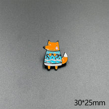 Load image into Gallery viewer, Cute Animal Enamel Pin Fox Cat Dinosaur Frog Lapel Badge Bag Clothing Accessory Garmnt DIY Supplies Gift