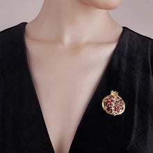 Load image into Gallery viewer, Red Rhinestone Pomegranate Enamel Alloy Brooch Plant Pin Women Suit Bag Jewelry Accessories Decoration Party Gift