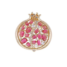 Load image into Gallery viewer, Red Rhinestone Pomegranate Enamel Alloy Brooch Plant Pin Women Suit Bag Jewelry Accessories Decoration Party Gift