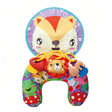 Load image into Gallery viewer, Baby Tummy Time Pillow Montessori Sensory Training Pillow with Teether Rattle for Newborn 0-12 Months
