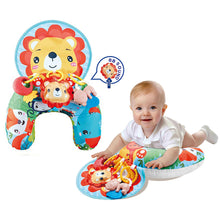 Load image into Gallery viewer, Baby Tummy Time Pillow Montessori Sensory Training Pillow with Teether Rattle for Newborn 0-12 Months