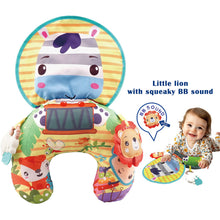 Load image into Gallery viewer, Baby Tummy Time Pillow Montessori Sensory Training Pillow with Teether Rattle for Newborn 0-12 Months