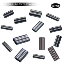 Load image into Gallery viewer, 50PCS Double Brass Fishing Line Fixing Tube Anti-Slip Steel Wire Lock Clip Leader Connector for European Rig