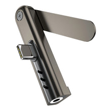 Load image into Gallery viewer, Type-C to 3.5mm Audio Adapter Aluminum Alloy Mini Headphone Converter Multifunctional Foldable Phone Stand