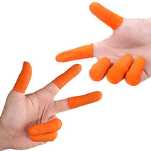 Load image into Gallery viewer, 100PCS Orange Speckled Rubber Anti-Slip Finger Cots Thickened Wear-Resistant Disposable Protective Sleeves Industrial Labor Protection Gear