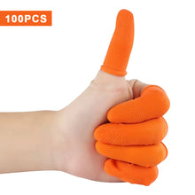 Load image into Gallery viewer, 100PCS Orange Speckled Rubber Anti-Slip Finger Cots Thickened Wear-Resistant Disposable Protective Sleeves Industrial Labor Protection Gear