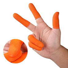 Load image into Gallery viewer, 100PCS Orange Speckled Rubber Anti-Slip Finger Cots Thickened Wear-Resistant Disposable Protective Sleeves Industrial Labor Protection Gear