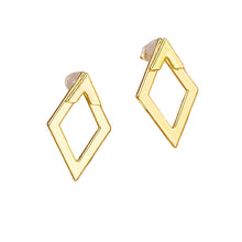 Load image into Gallery viewer, Retro Minimalist Geometric Square Triangle Hollowed Stud Earrings Alloy Stud Earrings Women Accessories Jewelry Gift
