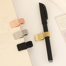 Load image into Gallery viewer, Metal Spring Pen Clip Retro Pen Holder Secure Anti Lost Clip For Notebook School Office Stationery