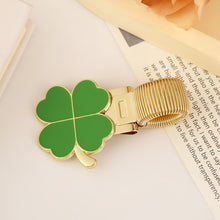 Load image into Gallery viewer, Four Leaf Clover Metal Spring Pen Clip Pen Holder Secure Anti Lost Clip For Notebook School Office Stationery