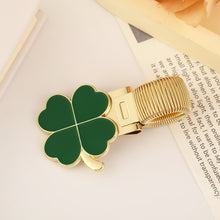 Load image into Gallery viewer, Four Leaf Clover Metal Spring Pen Clip Pen Holder Secure Anti Lost Clip For Notebook School Office Stationery