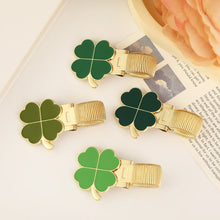 Load image into Gallery viewer, Four Leaf Clover Metal Spring Pen Clip Pen Holder Secure Anti Lost Clip For Notebook School Office Stationery