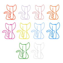 Load image into Gallery viewer, 10Pcs Metal Cartoon Cat Paper Clips Colorful Bookmark Irregular Paper Pins Clamp School Office Stationery Supplies