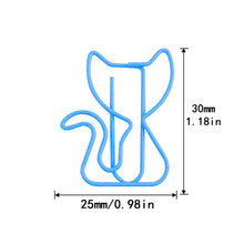 Load image into Gallery viewer, 10Pcs Metal Cartoon Cat Paper Clips Colorful Bookmark Irregular Paper Pins Clamp School Office Stationery Supplies
