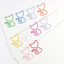 Load image into Gallery viewer, 10Pcs Metal Cartoon Cat Paper Clips Colorful Bookmark Irregular Paper Pins Clamp School Office Stationery Supplies