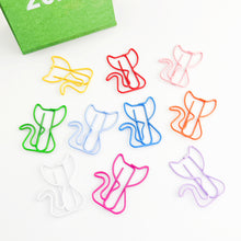 Load image into Gallery viewer, 10Pcs Metal Cartoon Cat Paper Clips Colorful Bookmark Irregular Paper Pins Clamp School Office Stationery Supplies