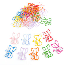 Load image into Gallery viewer, 10Pcs Metal Cartoon Cat Paper Clips Colorful Bookmark Irregular Paper Pins Clamp School Office Stationery Supplies