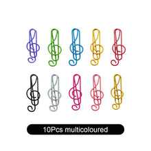 Load image into Gallery viewer, 10/20/50Pcs Metal Cartoon Paper Clips Musical Note Colorful Bookmark Irregular Paper Pins Clamp School Office Stationery Supplies