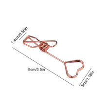 Load image into Gallery viewer, Metal Heart Shape Place Card Holder Photo Clip Stand Desktop Memo Clip Wedding Party Table Name Sign Decoration Supplies