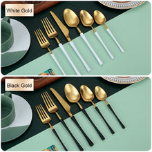 Load image into Gallery viewer, Luxury Western Stainless Steel Dinnerware Set Fork Spoon Tea Dessert Spoon Kitchen Supplies Cutlery Flatware Tableware