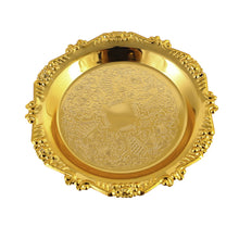 Load image into Gallery viewer, Retro Luxury Metal Plated Golden Silver Plate Cake Dessert Tray Fruit Snack Dish Jewelry Storage Home Hotel Tabletop Decoration