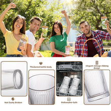 Load image into Gallery viewer, 20oz Borosilicate Glass Cup with Lid and Straw Vertical Stripes Tumbler for Iced Coffee Juice Smoothie Reusable Water Bottle for Home Office Gym Home