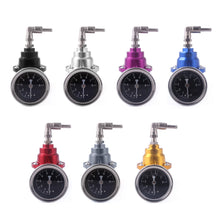 Load image into Gallery viewer, Adjustable Car Fuel Pressure Regulator with Gauge Kit Vehicle Refitting Fuel Supercharger Aluminum Universal Fuel Modification Accessories