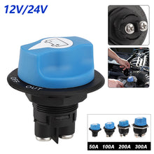Load image into Gallery viewer, RV Car Battery Rally Switch Kit 50 100 200 300A Blue Battery Disconnector Isolator Cut Off Switch For RV Race Motorcycle Truck Boat