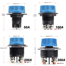Load image into Gallery viewer, RV Car Battery Rally Switch Kit 50 100 200 300A Blue Battery Disconnector Isolator Cut Off Switch For RV Race Motorcycle Truck Boat