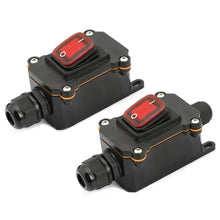 Load image into Gallery viewer, 12V-24V 110V-220V Waterproof Marine Rocker Inline Toggle Switch with LED 20A Inline IP67 Sealed Outdoor Box Inline Cord Rocker Switch Power