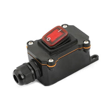 Load image into Gallery viewer, 12V-24V 110V-220V Waterproof Marine Rocker Inline Toggle Switch with LED 20A Inline IP67 Sealed Outdoor Box Inline Cord Rocker Switch Power