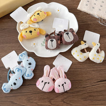 Load image into Gallery viewer, 2Pcs Cartoon Animal Fabric Scrunchies Rabbit Duck Dog Elastic Hair Bands Headwear Girls Kids Daily Hair Accessories