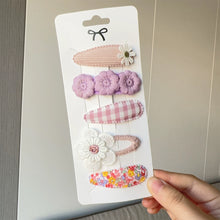 Load image into Gallery viewer, 5Pcs/Set Fabric Daisy Flower Floral Printed Hair Clips Sweet All Match Hair Accessories For School Daily Party