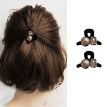 Load image into Gallery viewer, Mini Velvet Rhinestone Imitation Pearl Hair Barrette Cross Shark Hair Claw Clip Hair Accessories For Women Girls